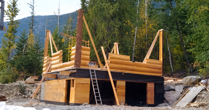 Log home with double garage
